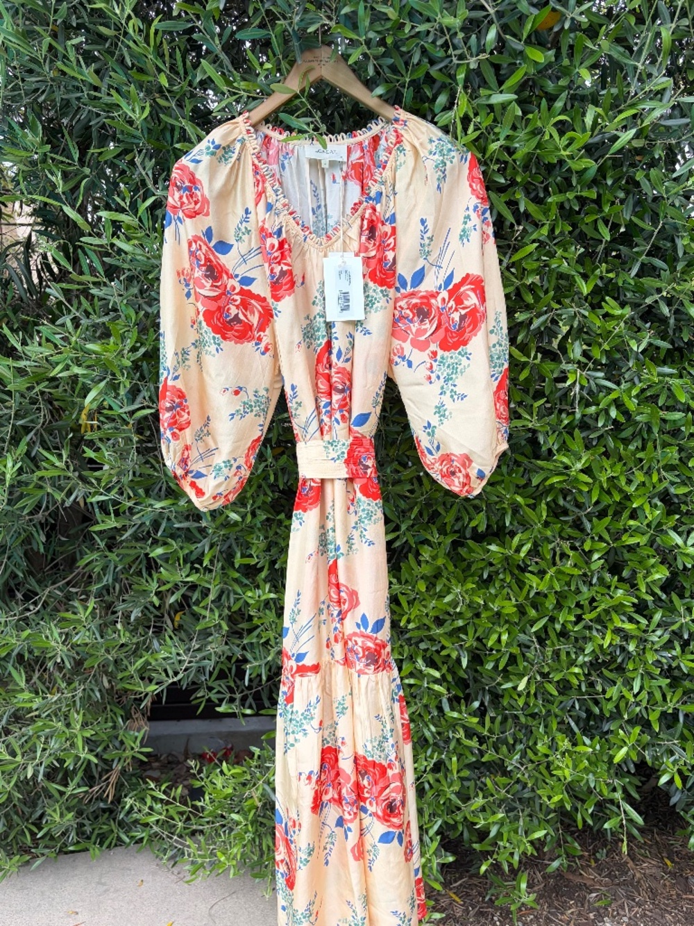 100% Silk The Great Vestige Dress XS in Echo Rose Print